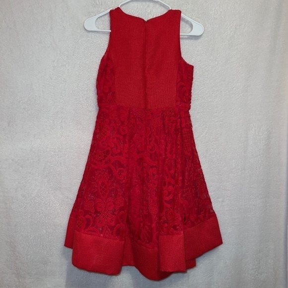 Bardot Red Lace Kids Formal Dress - Picture 6 of 6